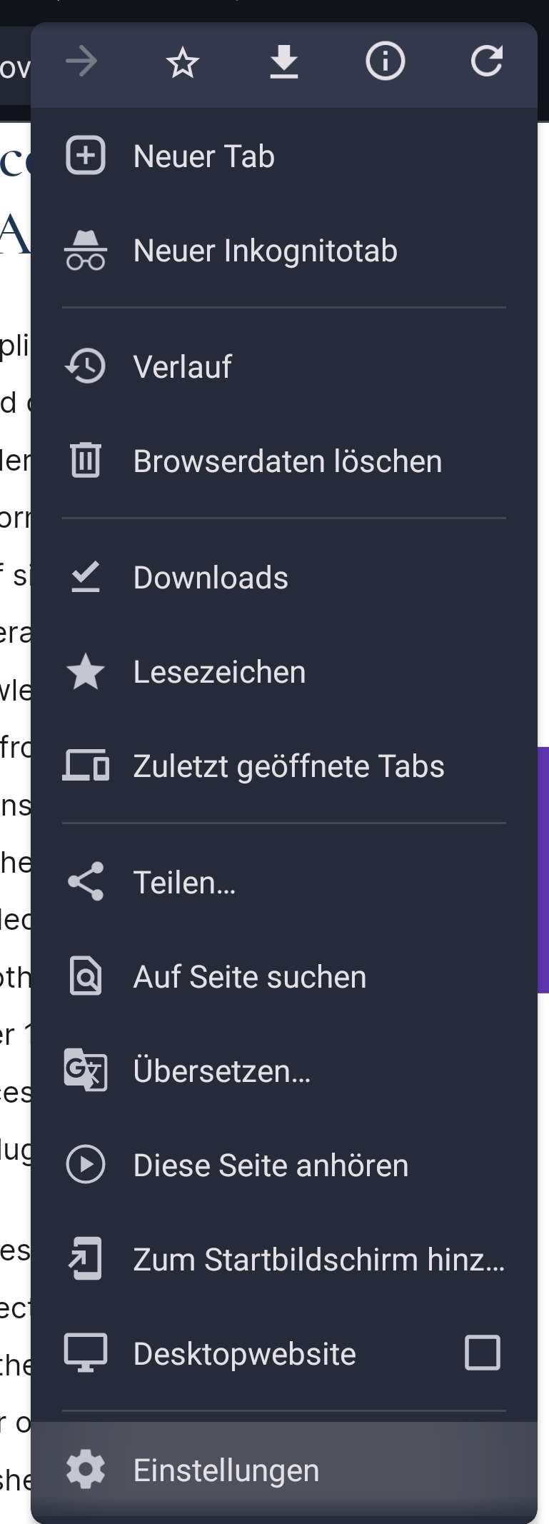 Chrome Einstellungen