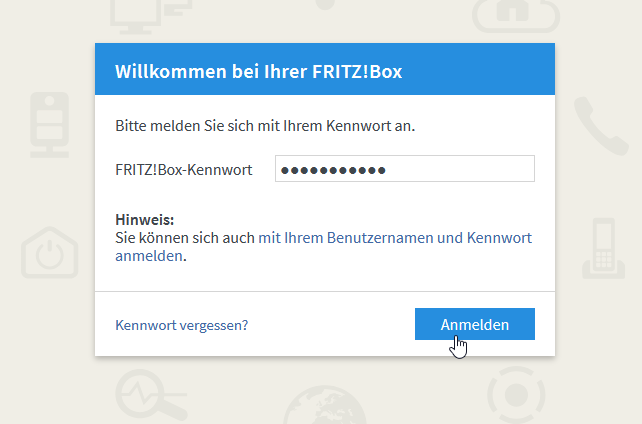 Fritzbox Anmeldung