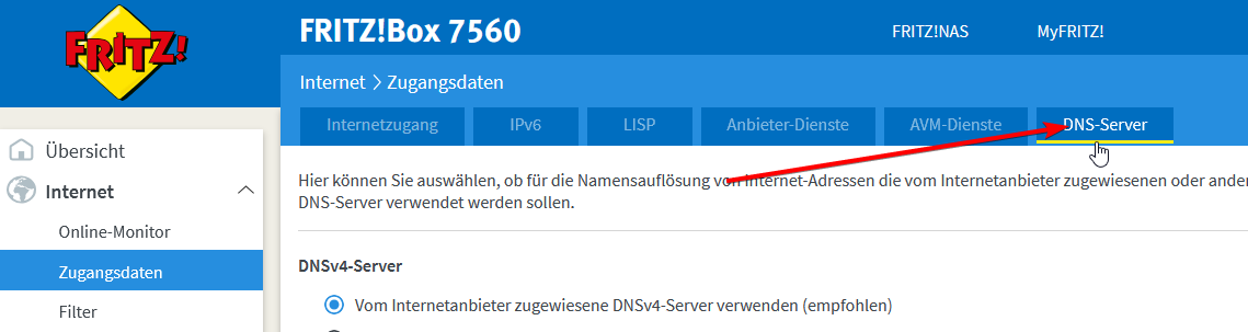 Fritzbox DNS-Server