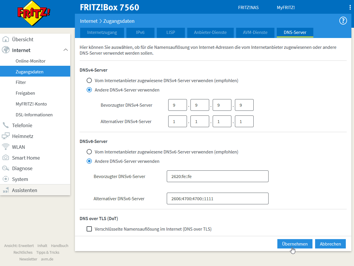 Fritzbox DNS-Server