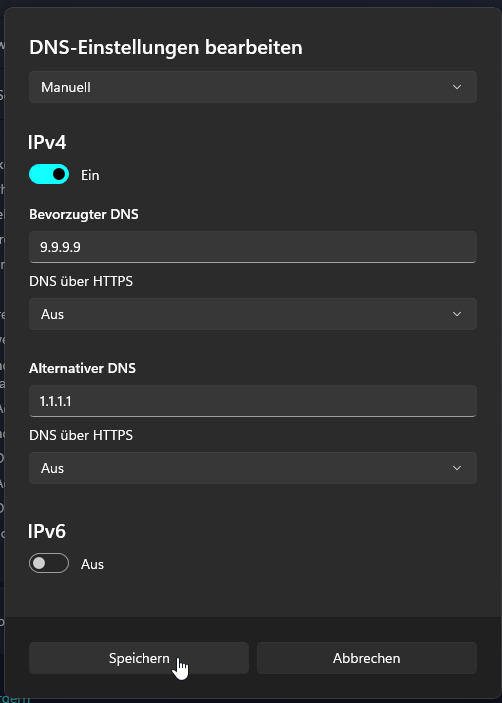 Windows DNS-Serverzuweisung